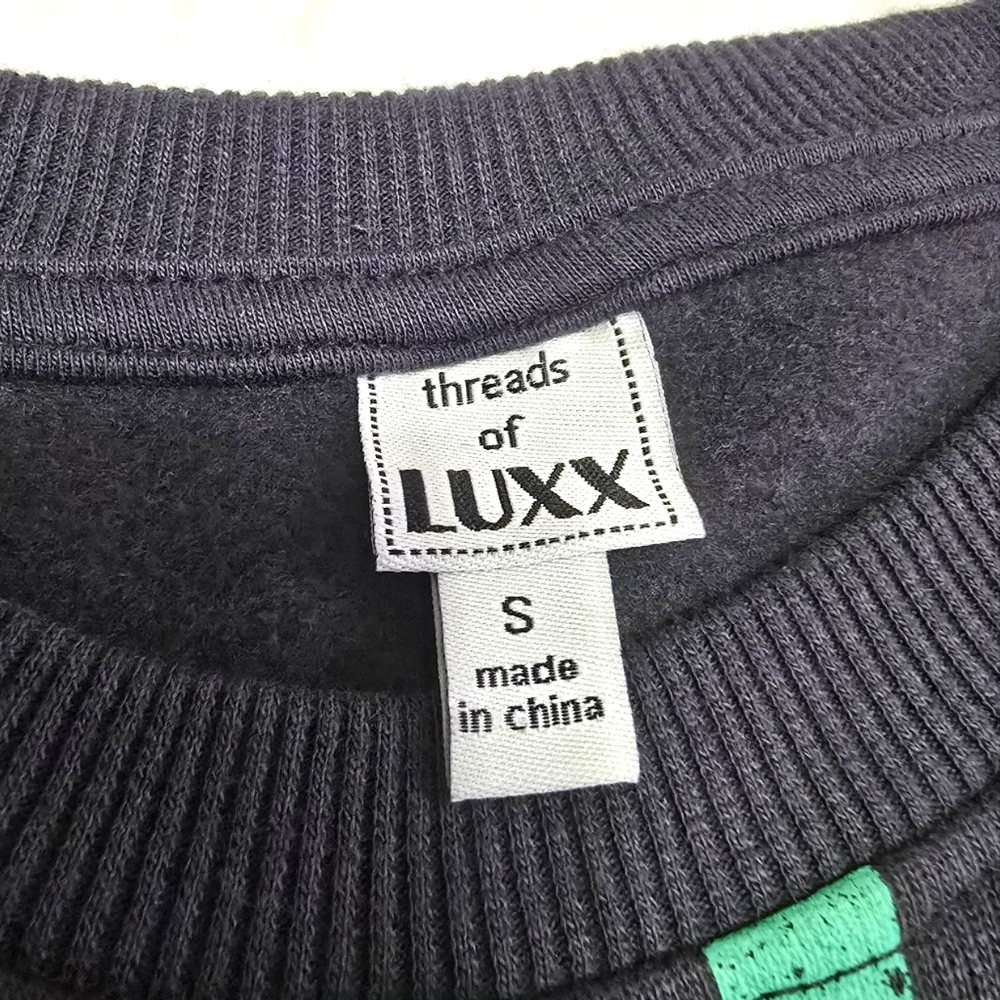 Threads Of LUXX  East Village Floral Graphic Sweatshirt  Dark Gray. Size S - Picture 6 of 8